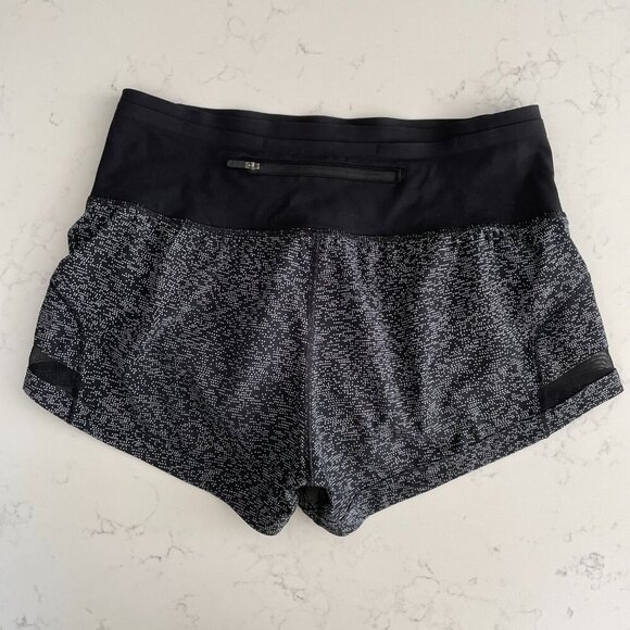 Lululemon Pace Perfect Short (3") Running Activewear Lined Soundwave Blk Wht 6 - Picture 8 of 11
